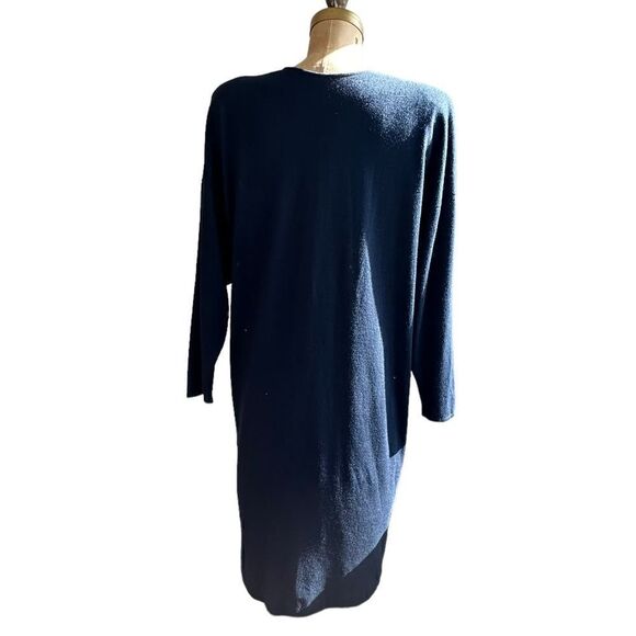 Vintage 80s/90s Black L.A. Passion button down V back jersey dress Size 14 - Picture 5 of 11